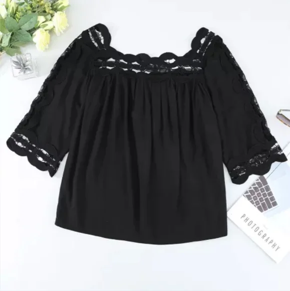 Final price Last one New Crochet trim hollow-out top - Picture 10 of 11